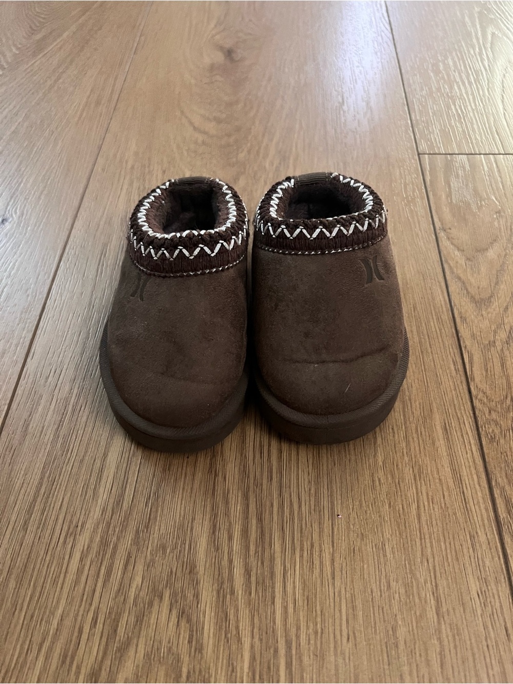 Kids Brown Slip-On Cozy Slippers